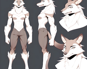 Deer Fursona Base: Female Doe Furry PNG Template
