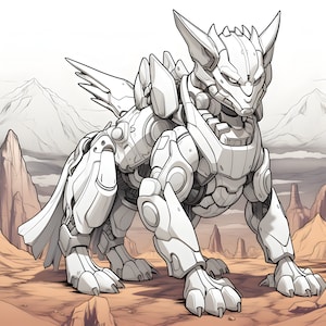 Feral Protogen Base Coloring Page: Protogen Feral Coloring Book Page White Coloring Wall Art DIY Fursona Art Gift for Furry Lovers HD