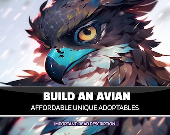 Custom Avian Fursona: Bird, Griffin Character Reference Art