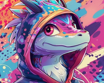 Custom Furry Art Commission – Trippy Colorful Profile Picture (Digital Art)