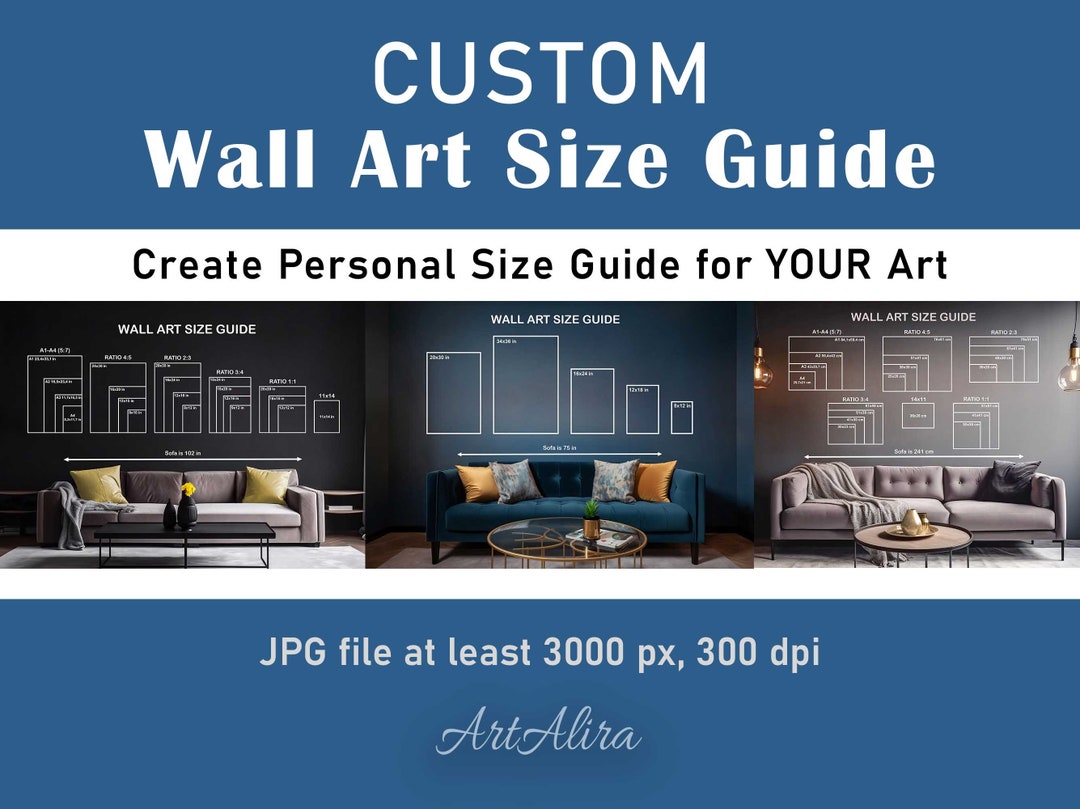 Custom Wall Art Size Guide Custom Frame Size Chart Poster Size Etsy