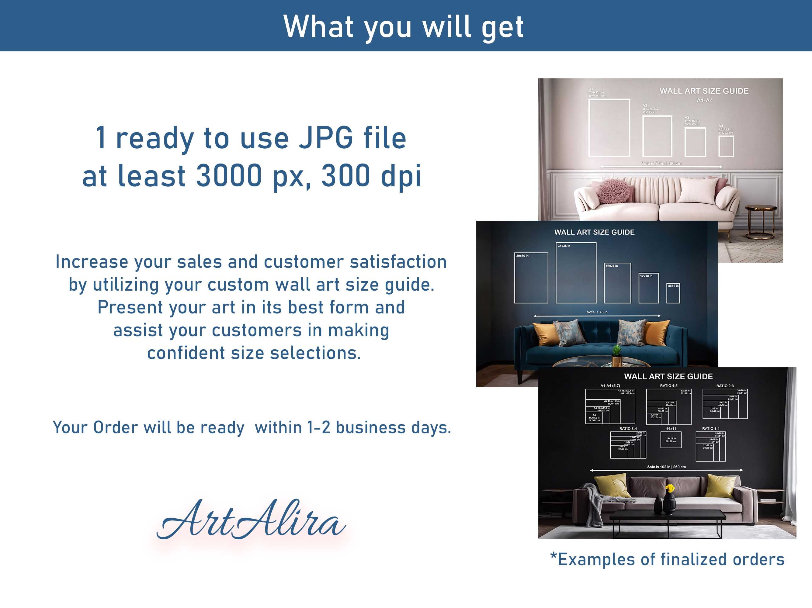 Custom Wall Art Size Guide Custom Frame Size Chart Poster Size Etsy