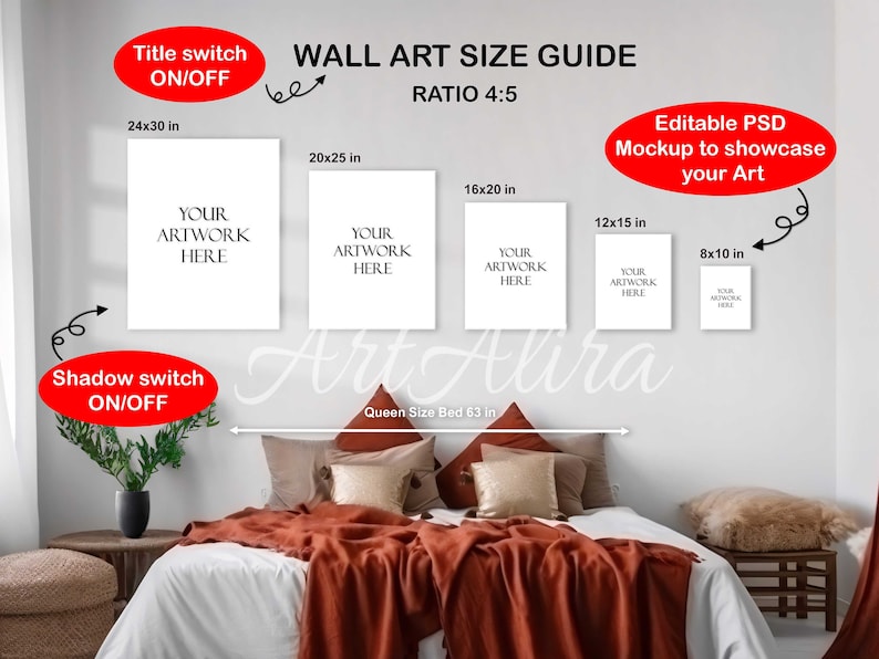 Wall Art Size Guide Mockup 4x5 Aspect Ratio Canvas Size Chart Etsy Wall Art Size Guide Mockup 4x5 Aspect Ratio Canvas Size Chart Etsy