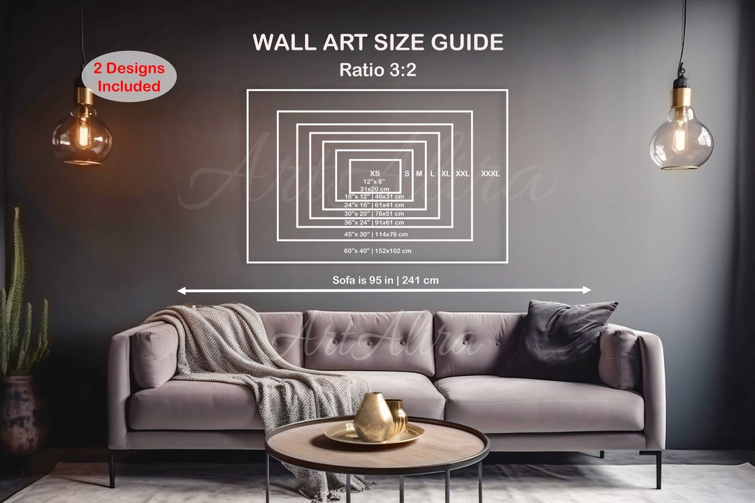 Large Wall Art Size Guide Horizontal Frame Size Guide 3x2 Etsy Australia