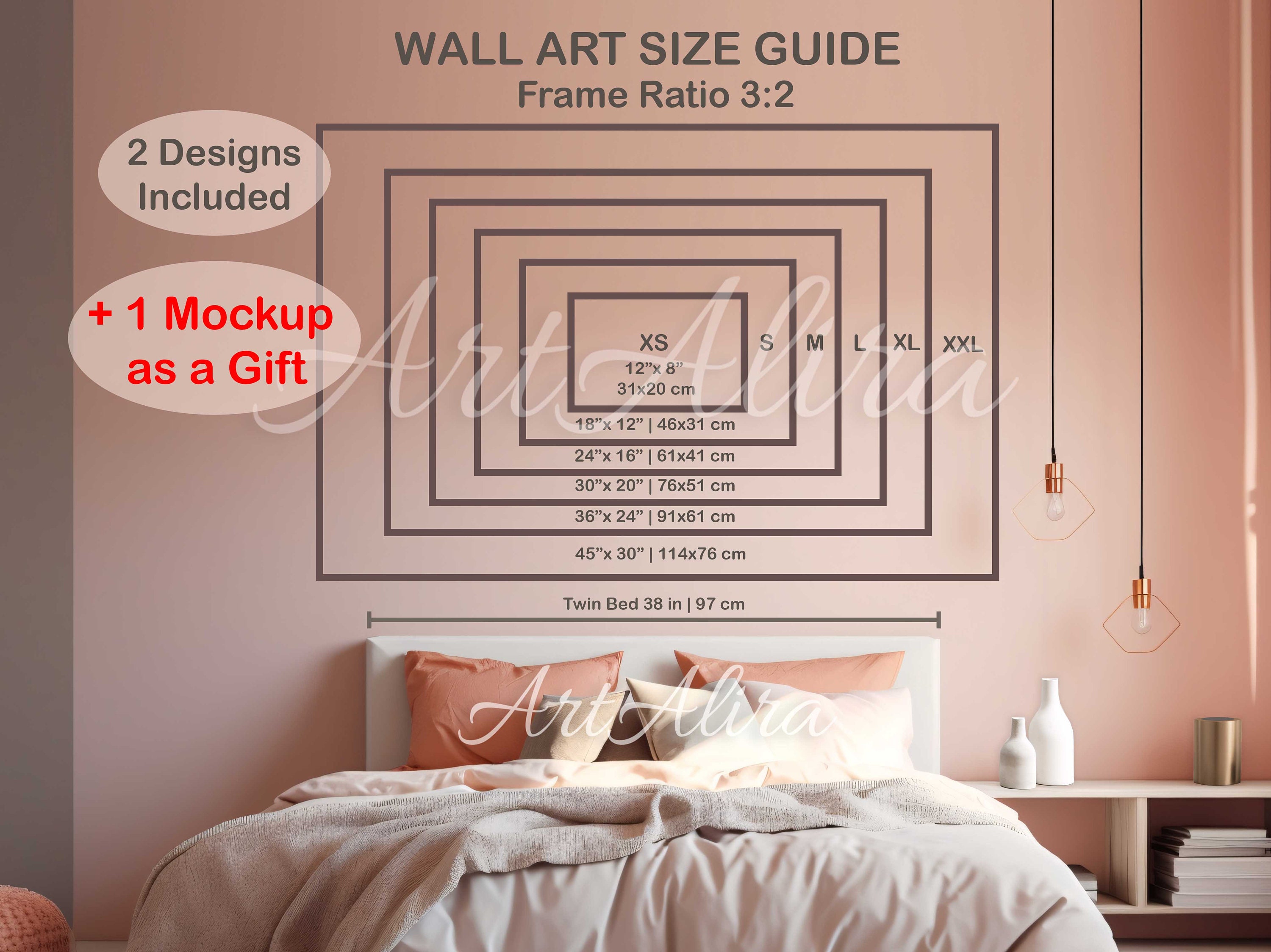 Large Sizes Wall Art Size Guide Horizontal Frame Size Guide Etsy
