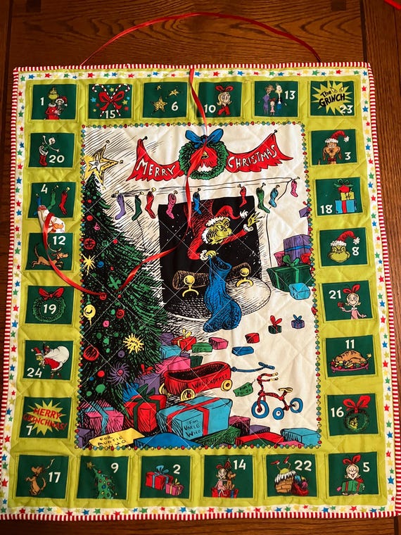 Quilted Grinch Advent Calendar