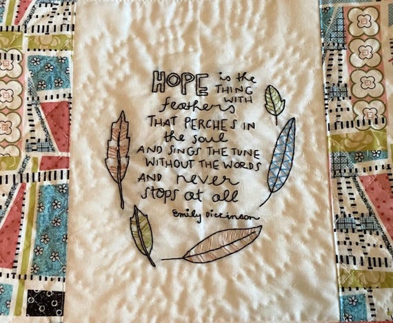 Hope is the thing with feathers Tote Bag