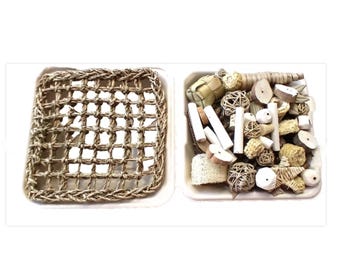 Foraging Chew Toy Box With Seagrass Mat -- Bird & Small Animal Enrichment