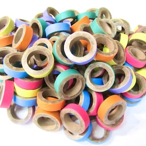 120 Fatty Birdie Bagels 1.5” Bird Toy Part, BONUS PACK 100 +20 FREE! Chew Foot Toy for Bird Parrot Hamster Rabbit Guinea Pig. Free Shipping!