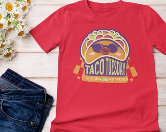 Camiseta unisex para adultos del martes de tacos, camiseta para la fiesta del martes de tacos, camiseta con dicho divertido, camiseta gráfica amante del taco, camiseta linda de taco, camiseta de taco