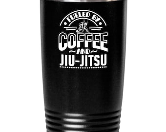 Jiu-Jitsu Tumbler, Gift Ideas For Jiu Jitsu Student, BJJ Instructor Fueled By Coffee Travel Mug
