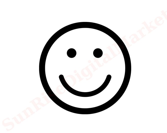 Smiley Face Digital Download SVG PNG JPG, Happy Face, Smiley Face Art ...