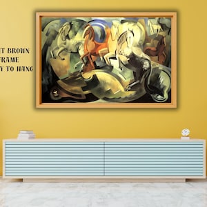Abstraction of horses by Mainie Jellett Wall Art, Mainie Jellett poster, Abstract Horse Art, Modern Horse Canvas, Cubist Horse Painting