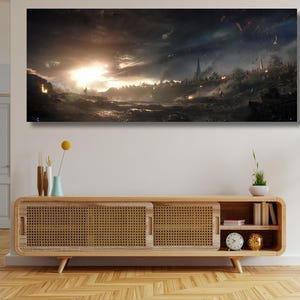 Avengers Endgame Captain America vs Thanos Army Canvas Wall Art Ready to Hang Canvas,Avengers Endgame Poster,Avengers Endgame Painting Print