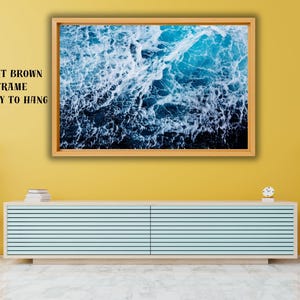 Tiefes Blau des Ozeanwassers Leinwanddruck, Ozeanwandkunst, Meerleinwanddruck, Meerwasser-Leinwandkunst, Segeltuchwandkunst Ozean, Ozeanansicht-Leinwandkunst