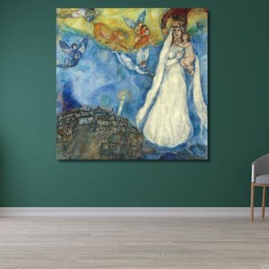 Marc Chagall Madonna of Village Ready To Hang Canvas,Marc Chagall Canvas Wall Art,Couple Under Tree Canvas Wall Art,Marc Chagall Art Gallery