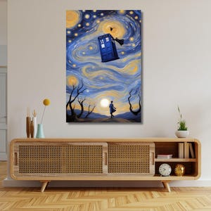 Doctor Who Tardis Box London Canvas Wall Art,London Big Ben Telephone Box Doctor Who Gifts Doctor Who Tardis Canvas Wall Art Decor Home Gift