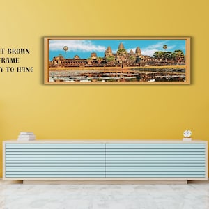 Ancient Angkor Wat Canvas Print, Siem Reap Painting, Large Angkor Wall Art, Vintage Angkor Wat Painting, Cambodia Wall Decor