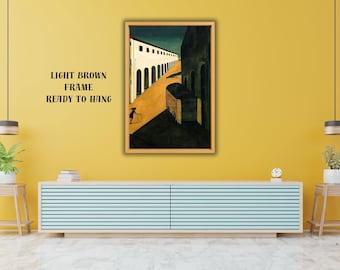 Mystery and Melancholy of a Street by Giorgio de Chirico Framed Canvas
