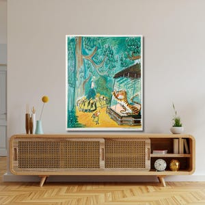 Madeline print at the Zoo By Ludwig Bemelmans Quality Print, Madeline at the Zoo Poster,Canvas Art,Ludwig Bemelmans Painting,Home Decor Art