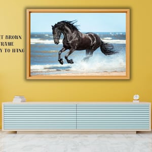 Horse Canvas Print, Horse Wall Art, Large Black Horse Print,Black Horse, Canvas Home Decor, Black Artwork, Home Decor Wall Art,Trendy Canvas
