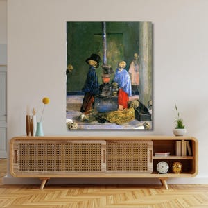 James Ensor Skeletons Warming, Gallery Wrapped Canvas Art Print