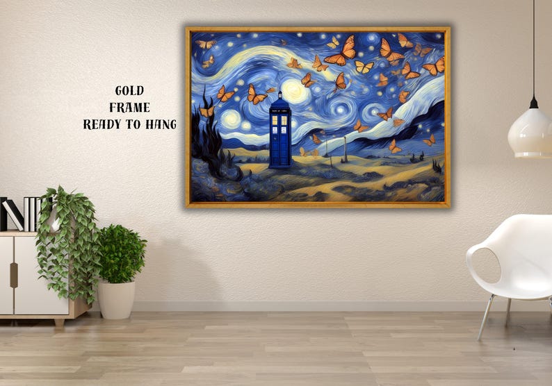 Doctor Who Tardis Box Vincent Van Gogh Canvas Wall Art Poster ...