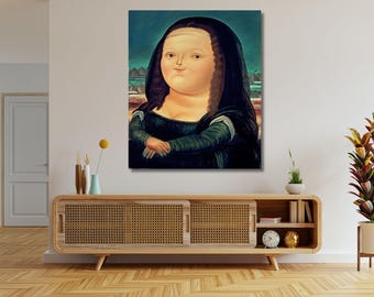 Botero Mona Lisa płótno, nowoczesny wystrój domu