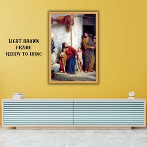Carl Bloch Suffer the Children Art Print, Jesus Christ Canvas Print, Canvas Wall Art, Christian Canvas Poster, Canvas Print, Wall Decor
