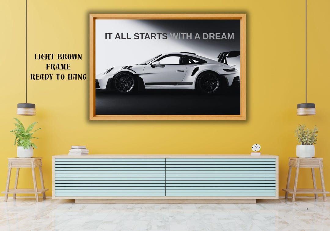 Sports Car Canvas Print – Motivational Quote Wall Art - Etsy