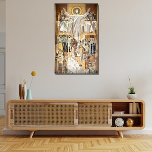 Jesus Touchdown Ready To Hang Canvas,Touchdown Jesus Poster Print Art Notre Dame College Football Man Cave Fighting Irish Bar Dorm Room Gift