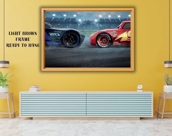 Cars Movie Canvas Art, Kids Room Decor, Fan Gift