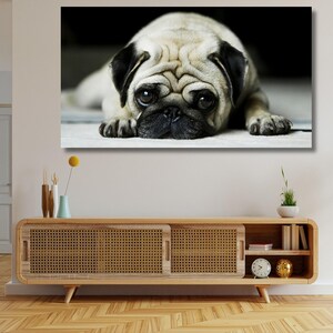 Cute Pug Puppy Canvas Wall Art Design,Animal Wall Canvas,Canvas Animal Prints,Wild Animal Canvas,Dog Wall Art,Animal Dog Canvas Wall Art