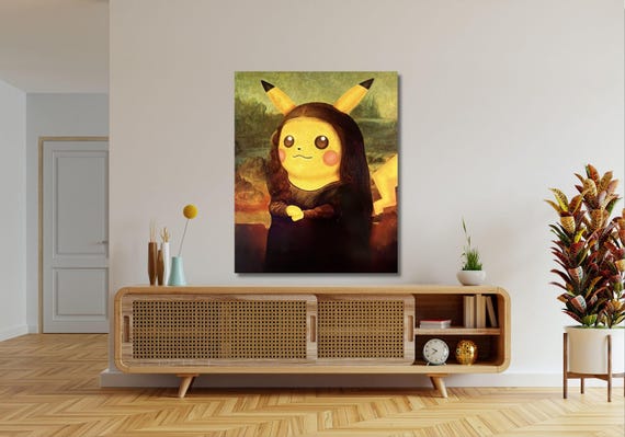 ピカチュウ モナリザ ヴァン・ゴッホ キャンバス 面白いアートプリント