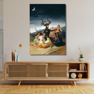 Francisco de Goya The Coven of Witches Painting Canvas Wall Art,Francisco de Goya Poster,Francisco de Goya Reproduction Print,Goya Witches