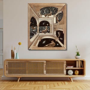 Another World by Maurits Cornelis Escher Canvas Wall Art,Maurits Cornelis Escher Poster,Escher Print,Surrealist Poster Canvas,Escher Poster