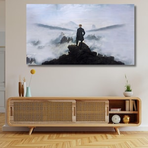 Caspar David Friedrich Canvas, Wanderer above the sea of fog Print, Wall Art Canvas, Original Print Canvas, Wall Hanging Decor, Canvas Art