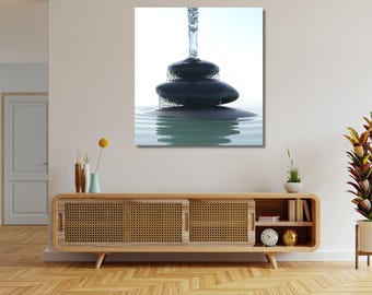 Zen Steine Leinwand Kunst, Wasserspiel, Spa Decor