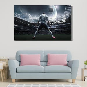 Cristiano Ronaldo Rovesheta Ready To Hang Canvas, Ronaldo Poster, Bedroom Decor, Gift for the Home,Boy Room Decor,Gym Canvas,Christmas Decor