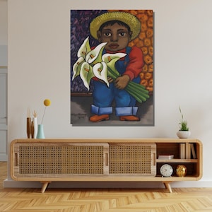 Diego Rivera Child and Flower Ready To Hang Canvas,Feast of Santa Anita Art Print,Diego Rivera Canvas Wall Art,Rivera Artwork,Diego Rivera