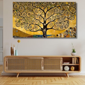 Gustav Klimt Canvas Wall Art,Gustav Klimt The Tree of Life,Gustav Klimt Artwork Canvas,Gustav Klimt Style The Tree of Life Canvas Wall Art
