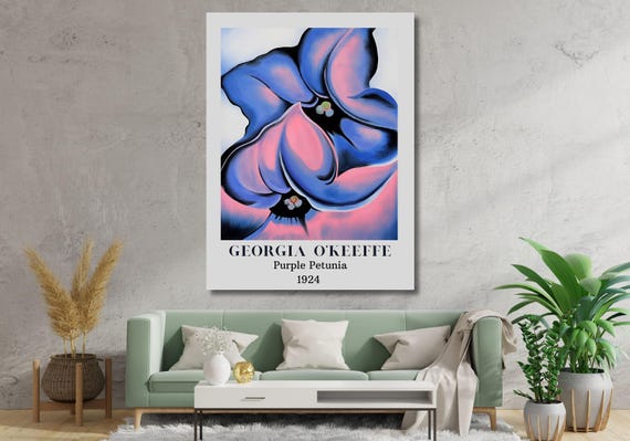 Georgia O'keeffe Purple Petunia Canvas Art, Ready to Hang - Etsy
