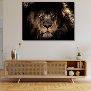 Lion head photography print Extra large wall art Room decor Oversized wall decor Lion wall art Animal painting Free shipping Canvas wall art
