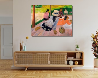 Impression sur toile Paul Gauguin Siesta, art mural vintage