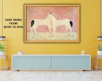 Two horses~1-Sanyu(Chang Yu),Modernist,Home office wall decor,Canvas print,giclee print in various sizes
