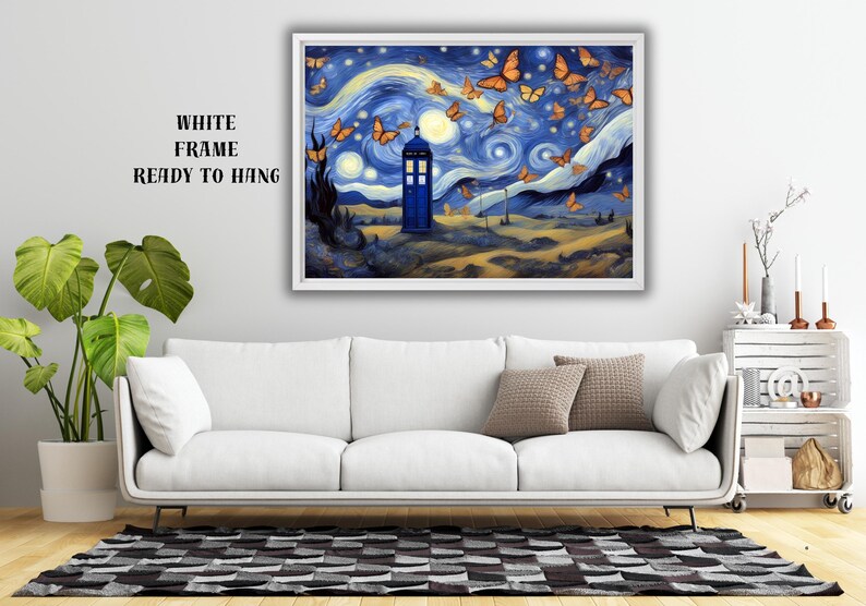 Doctor Who Tardis Box Vincent Van Gogh Canvas Wall Art Poster ...