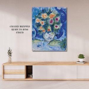 Marc Chagall Leinwand Wandkunst, Marc Chagall Tier in den Blumen Kunstdruck, Chagall Ausstellungsplakat, Leinwandposter & -tafel, Hauswanddekor