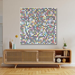 Gerhard Richter 1024 Colours Ready To Hang Canvas,1024 Colours Wall Art Print Design, Conceptual Art,Expressionist Decor for Home & Office