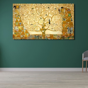 Gustav Klimt The Tree of Life Ready To Hang Canvas,Gustav Klimt Trees,Floral Wall Decor,Wall Art,Gift Idea,Wall Print,Gustav Klimt Painting
