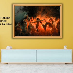 Fire Dance by Joseph Tomanek Canvas Art, Nymphs Dancing to Pan’s Flute, Nymphs Wall Art, Witches Paintings, Reprodaction Art, Ready To Hang!